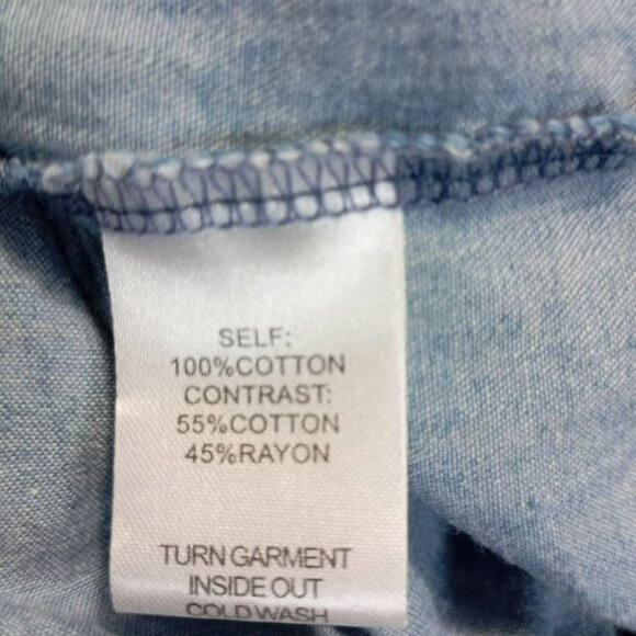 Anthropologie Lapis Maxi Dress Blue Chambray Embroidered Tiered Boho Western L - Picture 5 of 13